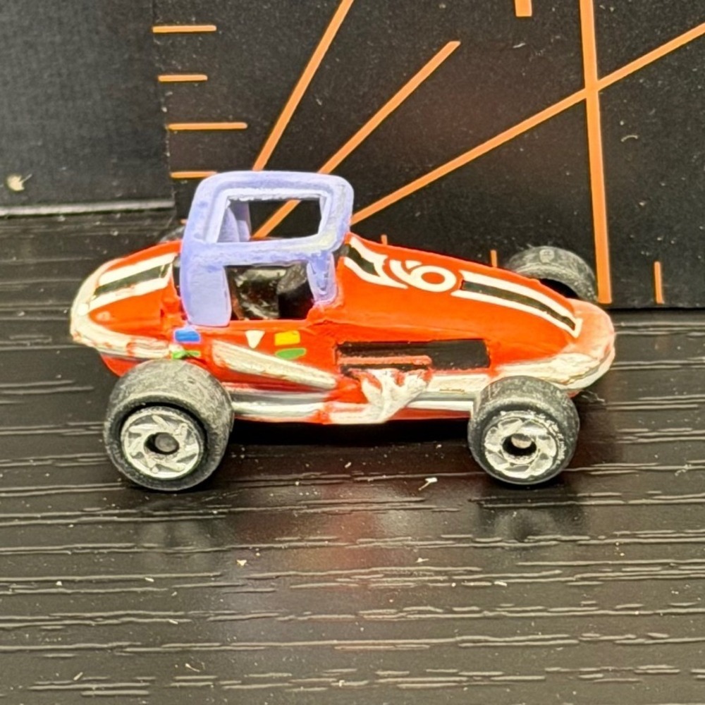 Micro Machines Galoob Orange Sprint Car #6 Purple Roll Cage Vintage Racing Toy